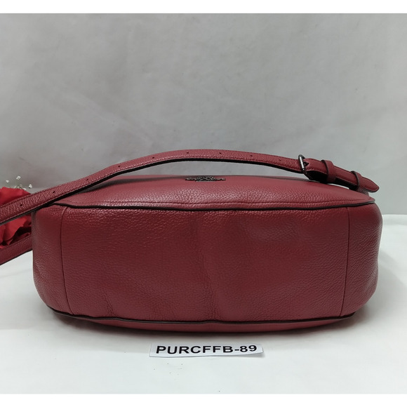 Coach Chelsea Red Leather Zipper Crossbody Shoulder Bag - Picture 8 of 16